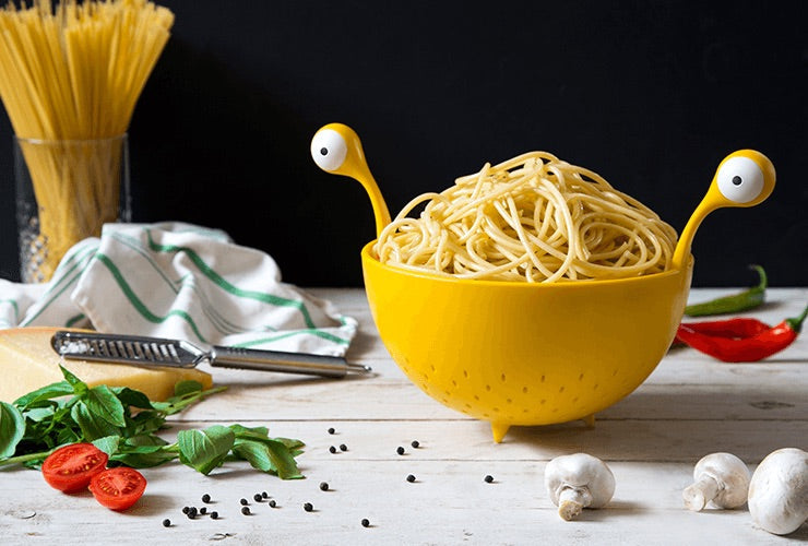 VENTRAY Home Spaghetti Monster Colander, Yellow
