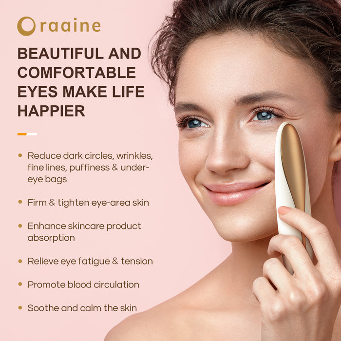 Oraaine High-Frequency Microcurrent Eye Massager Wand with Heat & Cold, White
