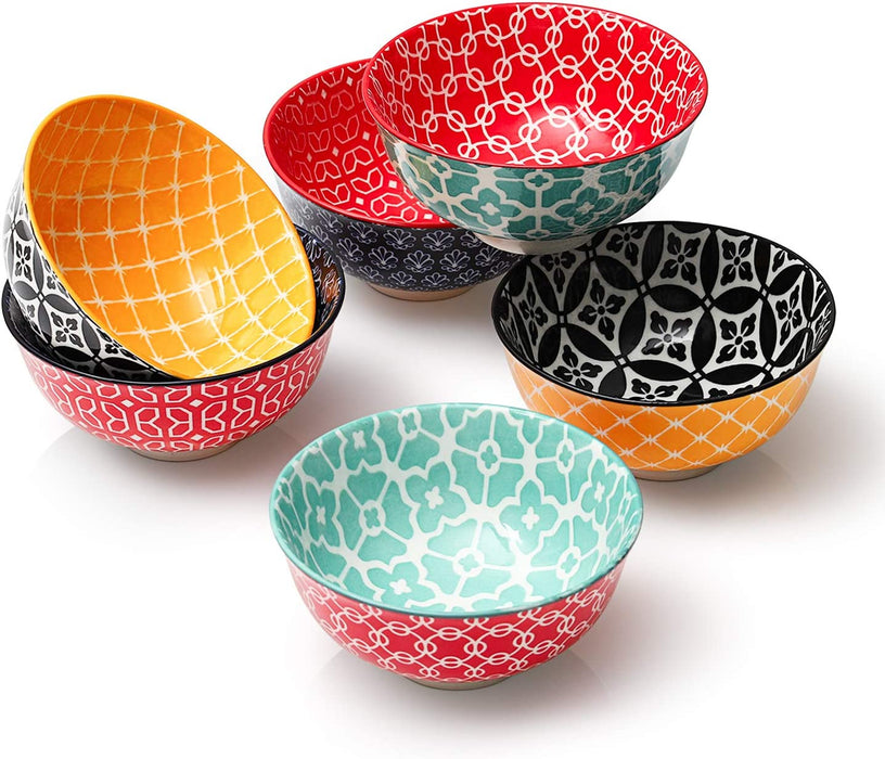 4.5 inch Porcelain Small Bowls, Set Of 6, Mix-Match Pattern