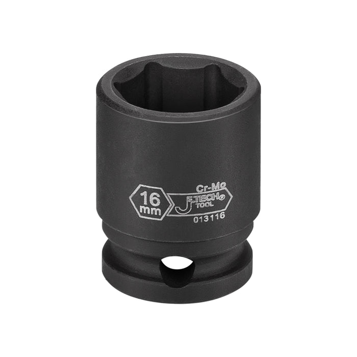 Jetech 3/8 Inch Drive 16mm Standard Impact Socket, Metric