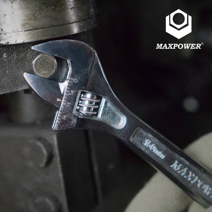 MAXPOWER Heavy Duty Adjustable Wrench Set (6in, 8in, 10in, 12in), 4PCS