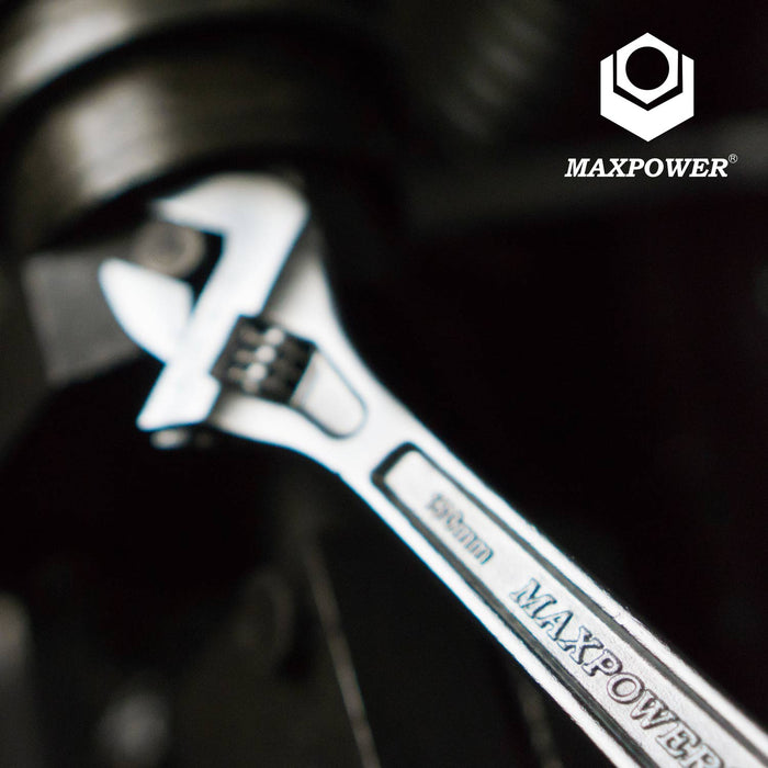 MAXPOWER Heavy Duty Adjustable Wrench Set (6in, 8in, 10in, 12in), 4PCS