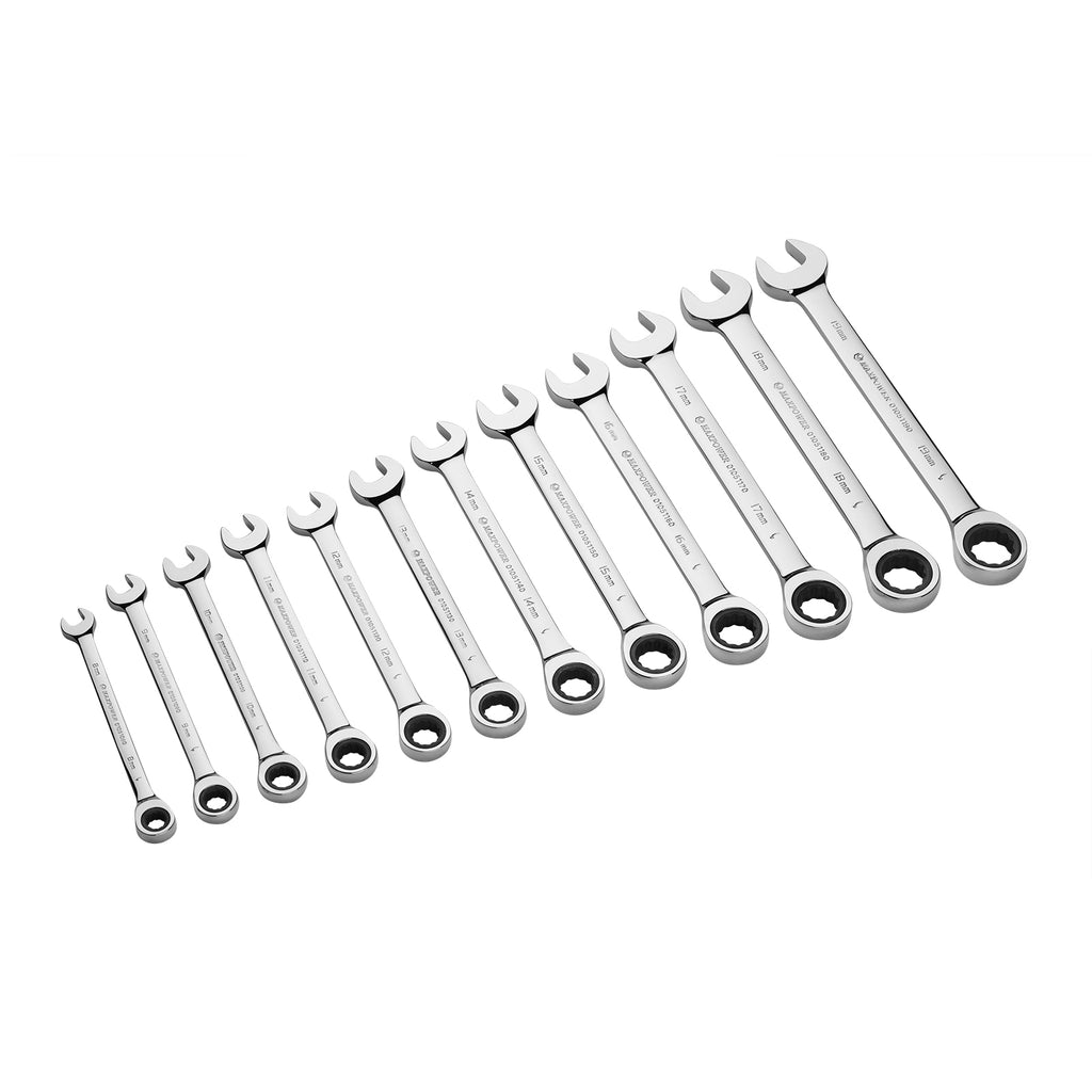 MAXPOWER 12PCS Ratcheting Combination Wrench Set, Professional