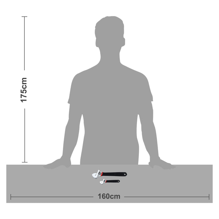 MAXPOWER Adjustable Wrench Set (6in, 10in), Double Dipped, 2PCS
