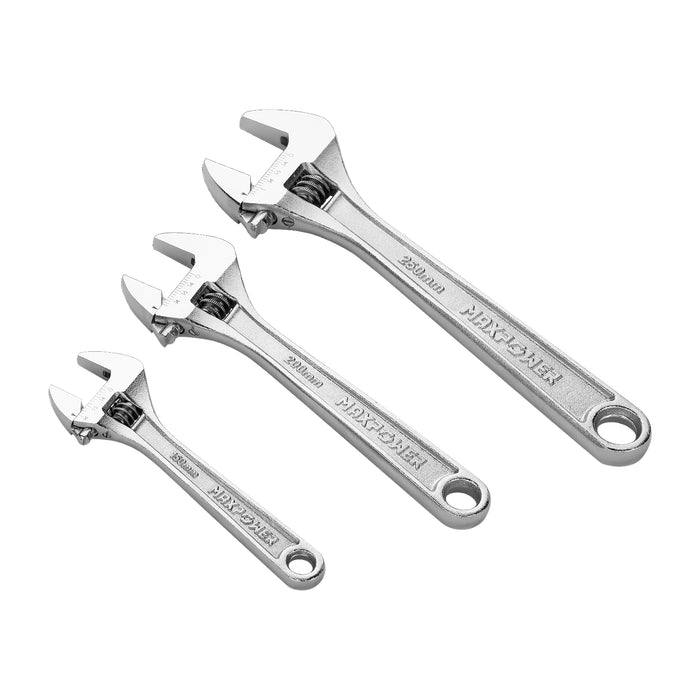 3 pcs set, 6'', 8'', 10''carbon steel Adjustable Wrenches EU type.