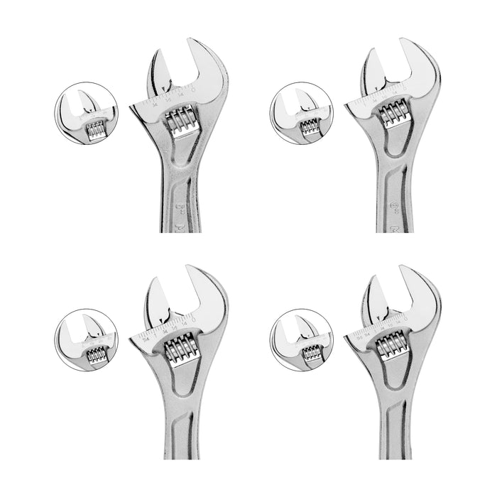 MAXPOWER Adjustable Wrench Set (6in, 8in, 10in, 12in), CR-V, 4PCS