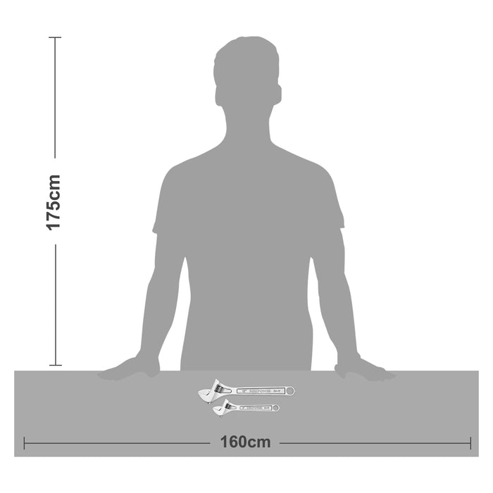MAXPOWER Heavy Duty Adjustable Wrench Set (8in, 12in), CR-V, 2PCS