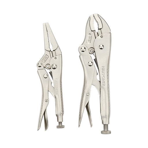 7'' curved jaw and 6'' long nose locking pliers 2pcs set