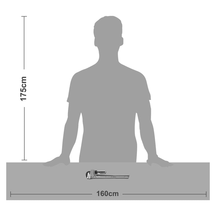 MAXPOWER Aluminum Straight Pipe Wrench, 14 Inch(350mm)