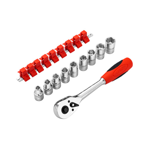 Jetech 10PCS 1/2" Dr socket and ratchet handle set